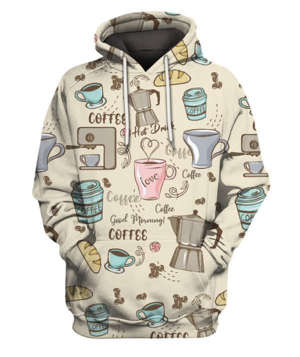 Coffee Lover Good Morning Funny Morning With Coffee And Bread Shirt 3D Hoodie Chocolate S