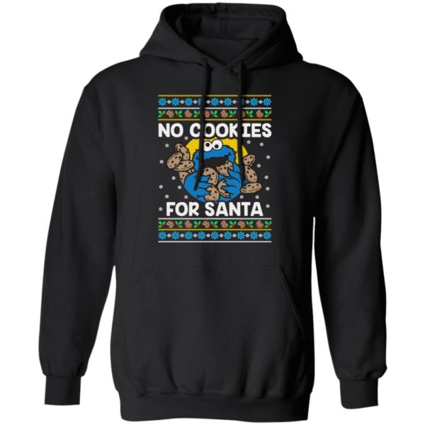 Cookie Monster No Cookies For Santa Christmas Sweater Hoodie Black S