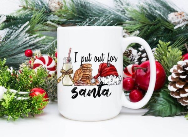 Cookie Santa Hat I Put Out For Santa Cookie Santa Hat Coffee Mug Mug 15oz White One Size