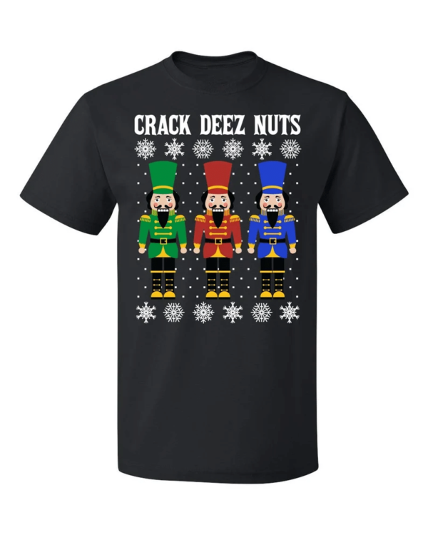 Crack Deez Nuts Funny Christmas Sweatshirt Unisex T-Shirt Black S