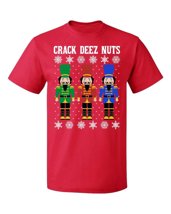 Crack Deez Nuts Funny Christmas Sweatshirt Unisex T-Shirt Red S