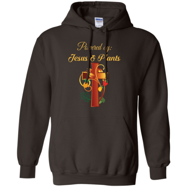 Cross Christian Powered By Jesus And Plants Christmas T-shirt Hoodie Hoodie Dark Chocolate S