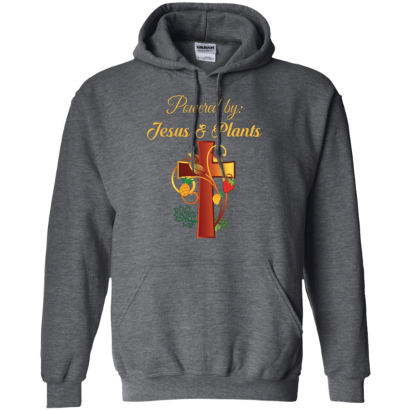 Cross Christian Powered By Jesus And Plants Christmas T-shirt Hoodie Hoodie Dark Heather S
