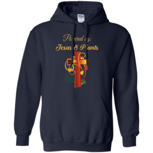 Cross Christian Powered By Jesus And Plants Christmas T-shirt Hoodie Hoodie Navy S