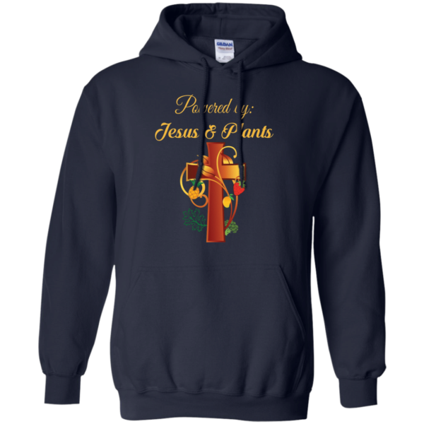 Cross Christian Powered By Jesus And Plants Christmas T-shirt Hoodie Hoodie Navy S