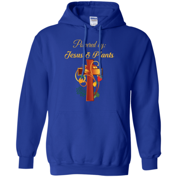 Cross Christian Powered By Jesus And Plants Christmas T-shirt Hoodie Hoodie Royal S