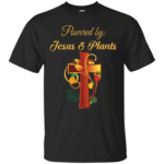 Cross Christian Powered By Jesus And Plants Christmas T-shirt Hoodie Unisex T-Shirt Black S