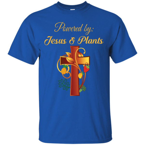 Cross Christian Powered By Jesus And Plants Christmas T-shirt Hoodie Unisex T-Shirt Royal S
