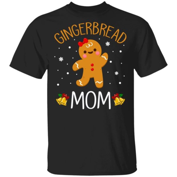 Cute Gingerbread Men Mom Christmas T-Shirt Unisex T-Shirt Black S