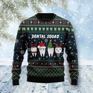 Dental Squad Reindeer Santa Christmas Sweater AOP Sweater Forest Green S