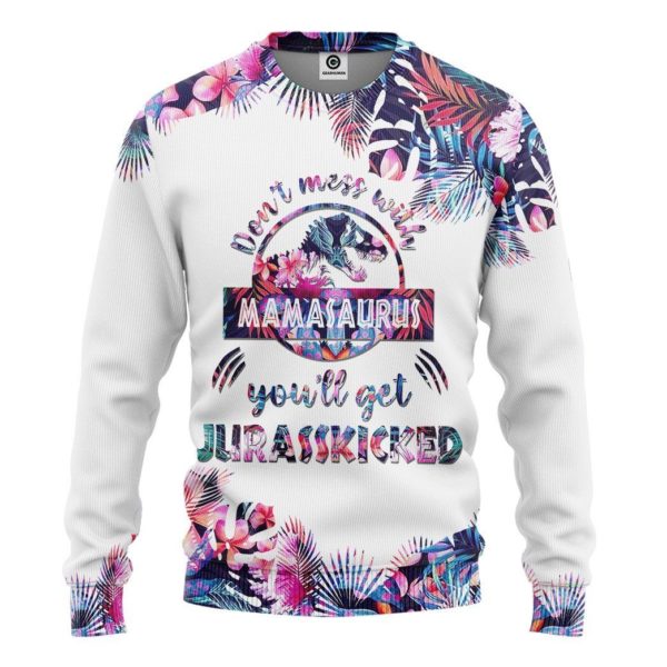 Don't Mess With Mamasaurus 3D All Over Print Shirt Long Sleeve S