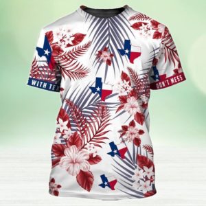 Don't Mess With Texas Texas Map All Over Print 3D shirt 3D T-Shirt White S
