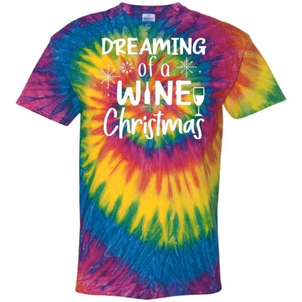 Dream Of Wine Christmas Tie Dye T-Shirt Unisex T-Shirt Moondancy S
