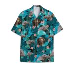 Elephant tropical hawaiian button shirt Short Sleeve Hawaiian Shirt White S