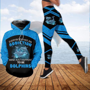 Everybody Has An Addiction Dolphins All Over Print 3D Leggings product photo 2