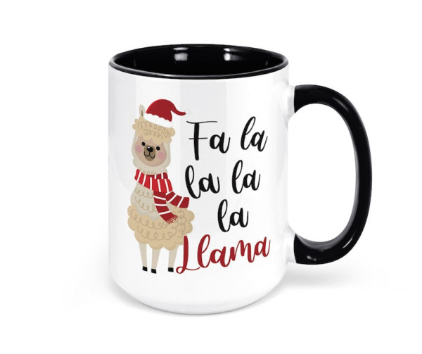 Fa La La La La Llama | Christmas Mug Christmas Gift Coffee Mug Mug 15oz Black One Size