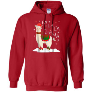 Fa La La Llama Santa Sheep Christmas Shirt Hoodie Red S