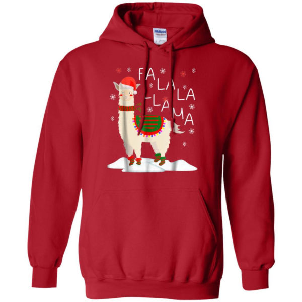 Fa La La Llama Santa Sheep Christmas Shirt Hoodie Red S