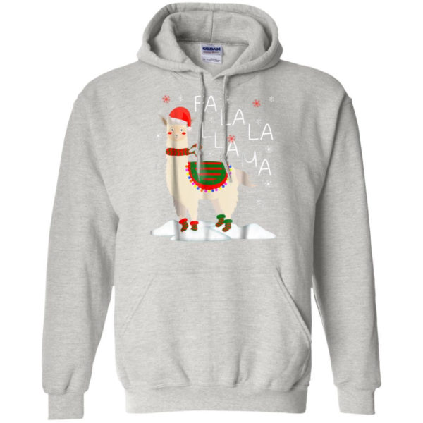 Fa La La Llama Santa Sheep Christmas Shirt Hoodie Sport Grey S