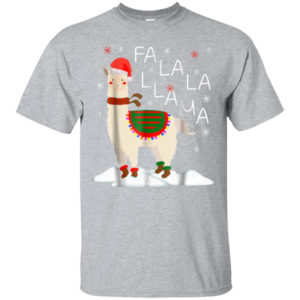 Fa La La Llama Santa Sheep Christmas Shirt Unisex T-Shirt Sport Grey S