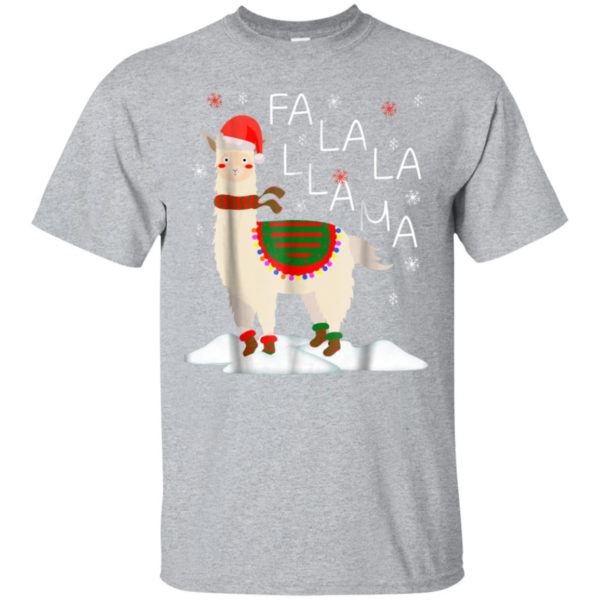 Fa La La Llama Santa Sheep Christmas Shirt Unisex T-Shirt Sport Grey S