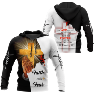 Faith Over Fear Jesus Christian Cross All Over Print 3D Shirt product photo 4