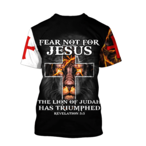 Fear Not For Jesus ​Red Cross Lion Christmas All Over Print 3D Shirt product photo 4