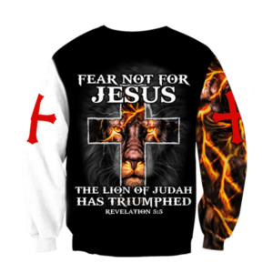 Fear Not For Jesus ​Red Cross Lion Christmas All Over Print 3D Shirt product photo 5