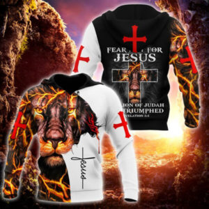 Fear Not For Jesus ​Red Cross Lion Christmas All Over Print 3D Shirt product photo 7