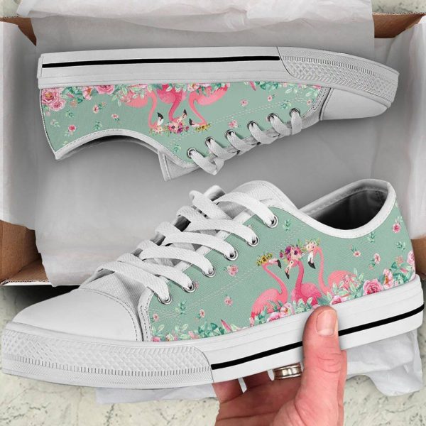 Flamingos Flower Canvas Shoes Men & Women Men's Shoes US6