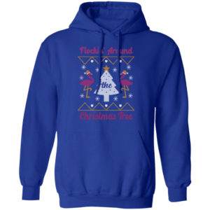 Flocking Around Flamingo Christmas Tree Christmas Sweatshirt Hoodie Royal S