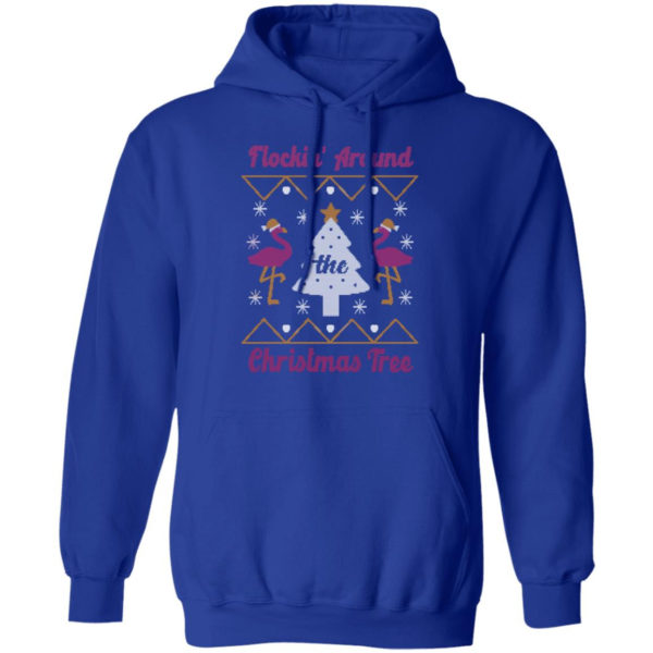 Flocking Around Flamingo Christmas Tree Christmas Sweatshirt Hoodie Royal S
