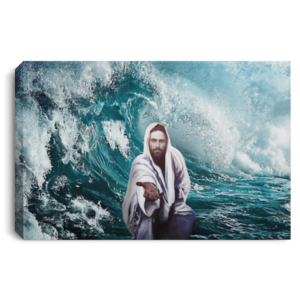 Focus On Me Not The Storm Jesus Framed Canvas Wall Art White 12" x 8"