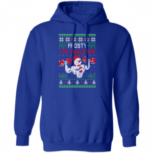 Frosty The Swoleman Snowman Gym Lover Christmas Shirts Hoodie Royal S