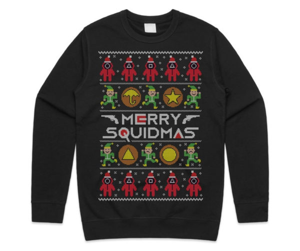Funny Christmas Merry Squidmas Christmas Shirt Sweatshirt Black S