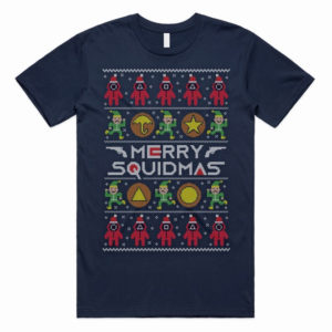 Funny Christmas Merry Squidmas Christmas Shirt Unisex T-Shirt Navy S