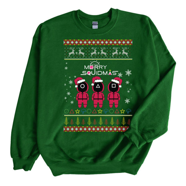 Funny Christmas Merry Squidmas Santa Sweatshirt Sweatshirt Green S