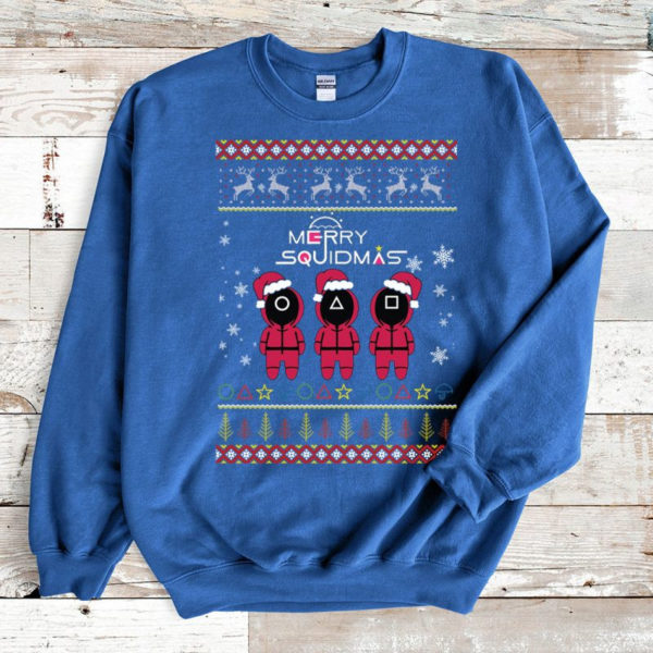 Funny Christmas Merry Squidmas Santa Sweatshirt Sweatshirt Royal S