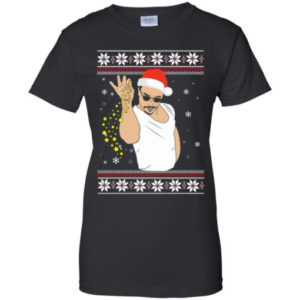 Funny Christmas Star Salt Bae Santa Christmas Shirt Ladies T-Shirt Black S