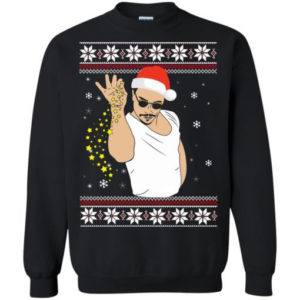 Funny Christmas Star Salt Bae Santa Christmas Shirt Sweatshirt Black S