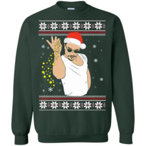 Funny Christmas Star Salt Bae Santa Christmas Shirt Sweatshirt Forest Green S