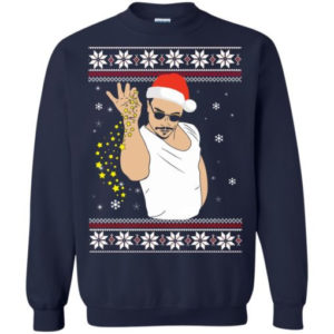 Funny Christmas Star Salt Bae Santa Christmas Shirt Sweatshirt Navy S