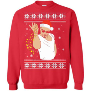 Funny Christmas Star Salt Bae Santa Christmas Shirt Sweatshirt Red S