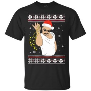 Funny Christmas Star Salt Bae Santa Christmas Shirt Unisex T-Shirt Black S