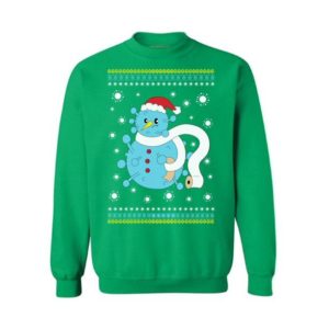 Funny Snowman Scarves Toilet Paper Christmas Sweatshirt Sweatshirt Green S