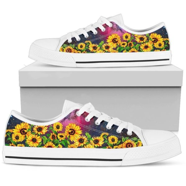 Galaxy Sunflower White Canvas Shoes Men & Women Men's Shoes US6