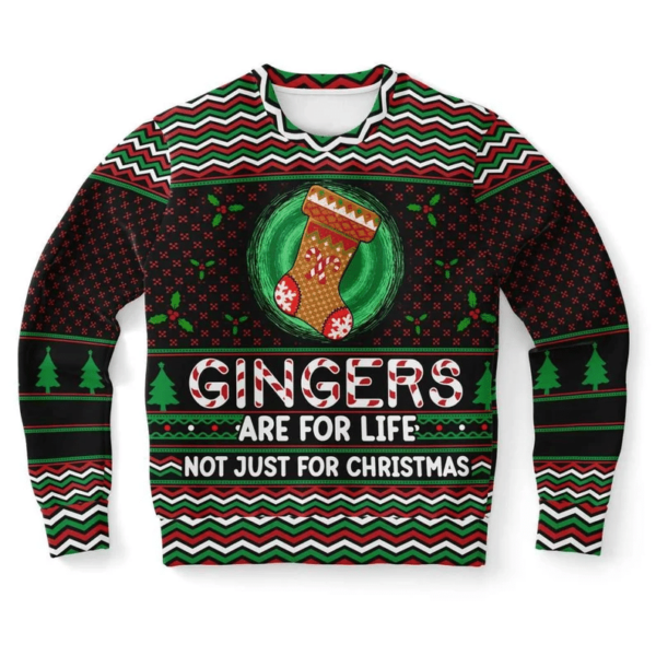Gingers Are For Life Not Just For Christmas Gingerbread Stocking 3D Sweater AOP Sweater Black S