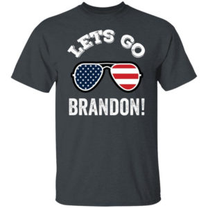 Glasses American Flag Let's Go Brandon T-shirt Unisex T-Shirt Dark Heather S