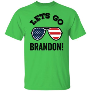 Glasses American Flag Let's Go Brandon T-shirt Unisex T-Shirt Irish Green S