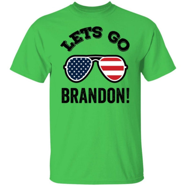Glasses American Flag Let's Go Brandon T-shirt Unisex T-Shirt Irish Green S